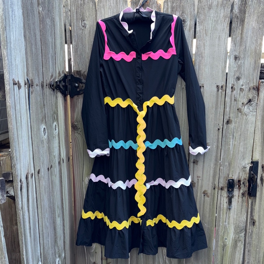 TCEC Ruffle Tier Boho Whimsical Western Femini e Dress Women’s Size Small